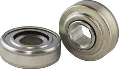 USDI - 1 Row, 3-1/16" OD, 1-1/16" Hex Open Conveyor Roller Bearing - 603 Lb Capacity, 550 Max RPM, Steel with Zinc Housing - Top Tool & Supply