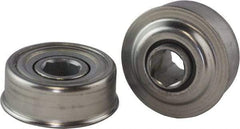 USDI - 1 Row, 2.265" OD, 11/16" Hex Single Seal Conveyor Roller Bearing - 425 Lb Capacity, 550 Max RPM, with Flange, Steel with Zinc Housing - Top Tool & Supply