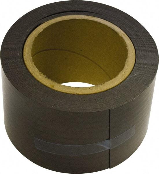 Mag-Mate - 25' Long x 3" Wide x 1/32" Thick Flexible Magnetic Strip - 24 Lb Max Pull Force, 12 Linear Ft/Lb Magnetic Pull Force, Plain Back, Dark Brown - Top Tool & Supply