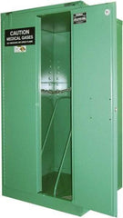 Securall Cabinets - 1 Door, Green Steel Standard Safety Cabinet for Flammable and Combustible Liquids - 46" High x 43" Wide x 18" Deep, Self Closing Door, 3 Point Key Lock, H Cylinder Capacity - Top Tool & Supply