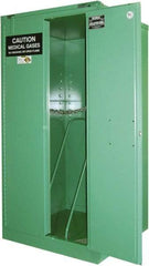 Securall Cabinets - 2 Door, Green Steel Standard Safety Cabinet for Flammable and Combustible Liquids - 67" High x 34" Wide x 34" Deep, Self Closing Door, 3 Point Key Lock, H Cylinder Capacity - Top Tool & Supply