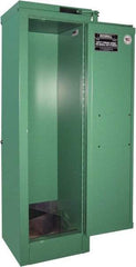 Securall Cabinets - 1 Door, Green Steel Standard Safety Cabinet for Flammable and Combustible Liquids - 46" High x 14" Wide x 13-5/8" Deep, Self Closing Door, 3 Point Key Lock, D, E Cylinder Capacity - Top Tool & Supply