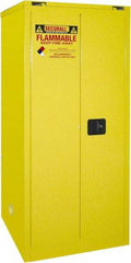 Securall Cabinets - 2 Door, 2 Shelf, Yellow Steel Standard Safety Cabinet for Flammable and Combustible Liquids - 67" High x 31" Wide x 31" Deep, Self Closing Door, 3 Point Key Lock, 60 Gal Capacity - Top Tool & Supply