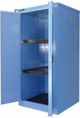 Securall Cabinets - 2 Door, 2 Shelf, Blue Steel Standard Safety Cabinet for Corrosive Chemicals - 67" High x 31" Wide x 31" Deep, Self Closing Door, 3 Point Key Lock, 60 Gal Capacity - Top Tool & Supply