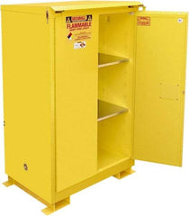 Securall Cabinets - 2 Door, 2 Shelf, Yellow Steel Standard Safety Cabinet for Flammable and Combustible Liquids - 71" High x 43" Wide x 31" Deep, Self Closing Door, 3 Point Key Lock, 90 Gal Capacity - Top Tool & Supply