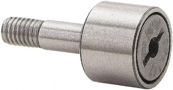 Accurate Bushing - 1-3/8" Roller Diam x 3/4" Width, 1/2" Stud Diam x 1-1/4" Length, Stud Cam Follower - Stainless Steel, 5/8" Thread Length, 1/2-20 Thread, 2" OAL, 2,750 Lb Dynamic Cap - Top Tool & Supply