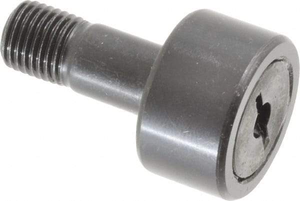 Accurate Bushing - 7/8" Roller Diam x 1/2" Width, 3/8" Stud Diam x 7/8" Length, Stud Cam Follower - Steel, 3/8" Thread Length, 3/8-24 Thread, 1-3/8" OAL, 2,140 Lb Dynamic Cap, 2,260 Lb Static Cap - Top Tool & Supply