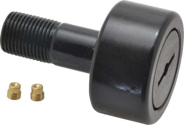 Accurate Bushing - 1-5/8" Roller Diam x 7/8" Width, 5/8" Stud Diam x 1-1/2" Length, Stud Cam Follower - Steel, 3/4" Thread Length, 5/8-18 Thread, 2-3/8" OAL, 5,560 Lb Dynamic Cap, 5,730 Lb Static Cap - Top Tool & Supply