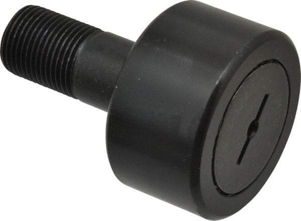 Accurate Bushing - 2-1/4" Roller Diam x 1-1/4" Width, 7/8" Stud Diam x 2" Length, Stud Cam Follower - Steel, 1" Thread Length, 7/8-14 Thread, 3-1/4" OAL, 10,370 Lb Dynamic Cap, 10,700 Lb Static Cap - Top Tool & Supply