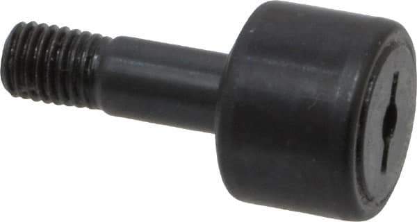 Accurate Bushing - 5/8" Roller Diam x 7/16" Width, 1/4" Stud Diam x 3/4" Length, Stud Cam Follower - Steel, 5/16" Thread Length, 1/4-28 Thread, 1-3/16" OAL, 1,320 Lb Dynamic Cap, 1,250 Lb Static Cap - Top Tool & Supply