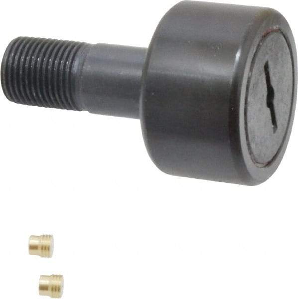 Accurate Bushing - 1-1/2" Roller Diam x 7/8" Width, 5/8" Stud Diam x 1-1/2" Length, Stud Cam Follower - Steel, 3/4" Thread Length, 5/8-18 Thread, 2-3/8" OAL, 5,560 Lb Dynamic Cap, 5,730 Lb Static Cap - Top Tool & Supply