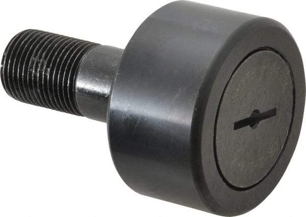 Accurate Bushing - 2-1/4" Roller Diam x 1-1/4" Width, 7/8" Stud Diam x 2" Length, Stud Cam Follower - Steel, 1" Thread Length, 7/8-14 Thread, 3-1/4" OAL, 10,370 Lb Dynamic Cap, 10,700 Lb Static Cap - Top Tool & Supply