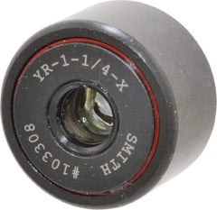 Accurate Bushing - 3/8" Bore, 1-1/4" Roller Diam x 3/4" Roller Width, Steel Yoke Cam Follower - 4,470 Lb Dynamic Load Capacity, 13/16" Overall Width - Top Tool & Supply