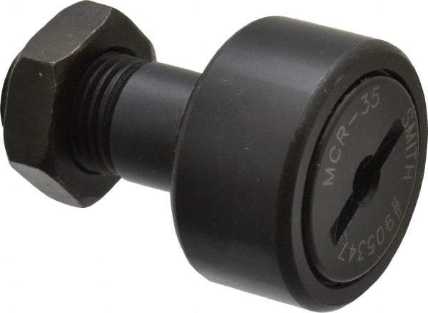 Accurate Bushing - 35mm Roller Diam x 18mm Width, 16mm Stud Diam x 32.5mm Length, Stud Cam Follower - Steel, 17mm Thread Length, M16x1.5 Thread, 52mm OAL, 12,900 N Dynamic Cap, 19,000 N Static Cap - Top Tool & Supply