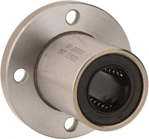 Value Collection - 5/8" ID, Round Flanged Single Linear Bearing - 1-1/8" OD - Top Tool & Supply