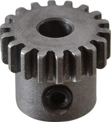 Boston Gear - 32 Pitch, 9/16" Pitch Diam, 18 Tooth Spur Gear - 0.188" Face Width, 3/16" Bore Diam, 0.45" Hub Diam, 14.5° Pressure Angle, Steel - Top Tool & Supply