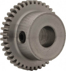 Boston Gear - 32 Pitch, 1-1/4" Pitch Diam, 40 Tooth Spur Gear - 0.188" Face Width, 3/8" Bore Diam, 0.88" Hub Diam, 14.5° Pressure Angle, Steel - Top Tool & Supply