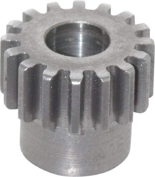 Boston Gear - 20 Pitch, 0.8" Pitch Diam, 16 Tooth Spur Gear - 3/8" Face Width, 3/8" Bore Diam, 0.66" Hub Diam, 14.5° Pressure Angle, Steel - Top Tool & Supply