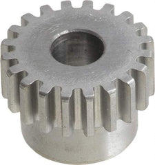 Boston Gear - 20 Pitch, 1" Pitch Diam, 20 Tooth Spur Gear - 3/8" Face Width, 3/8" Bore Diam, 0.84" Hub Diam, 14.5° Pressure Angle, Steel - Top Tool & Supply