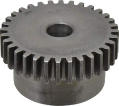 Boston Gear - 20 Pitch, 1.6" Pitch Diam, 32 Tooth Spur Gear - 3/8" Face Width, 3/8" Bore Diam, 1.32" Hub Diam, 14.5° Pressure Angle, Steel - Top Tool & Supply