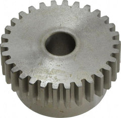 Boston Gear - 16 Pitch, 1-7/8" Pitch Diam, 30 Tooth Spur Gear - 1/2" Face Width, 1/2" Bore Diam, 1.58" Hub Diam, 14.5° Pressure Angle, Steel - Top Tool & Supply