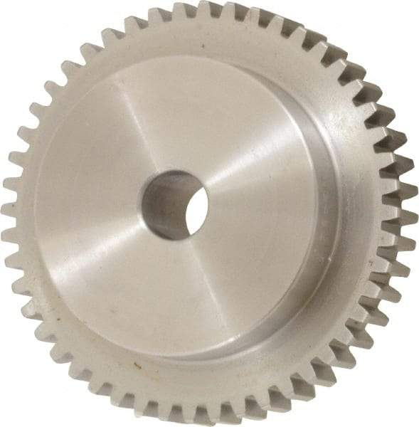 Boston Gear - 16 Pitch, 3" Pitch Diam, 48 Tooth Spur Gear - 1/2" Face Width, 1/2" Bore Diam, 2.19" Hub Diam, 14.5° Pressure Angle, Steel - Top Tool & Supply