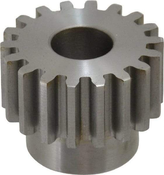 Boston Gear - 12 Pitch, 1-1/2" Pitch Diam, 18 Tooth Spur Gear - 3/4" Face Width, 5/8" Bore Diam, 1.15" Hub Diam, 14.5° Pressure Angle, Steel - Top Tool & Supply