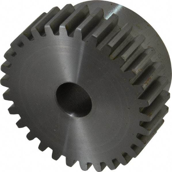 Boston Gear - 12 Pitch, 2-1/2" Pitch Diam, 30 Tooth Spur Gear - 3/4" Face Width, 5/8" Bore Diam, 2.15" Hub Diam, 14.5° Pressure Angle, Steel - Top Tool & Supply