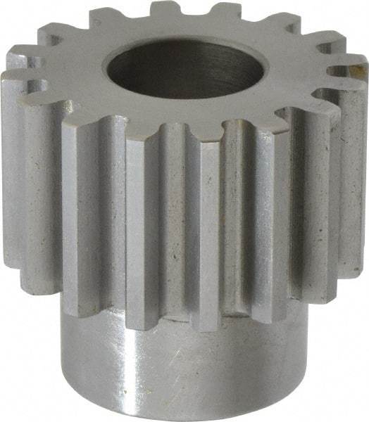 Boston Gear - 10 Pitch, 1.6" Pitch Diam, 16 Tooth Spur Gear - 1" Face Width, 3/4" Bore Diam, 1.22" Hub Diam, 14.5° Pressure Angle, Steel - Top Tool & Supply