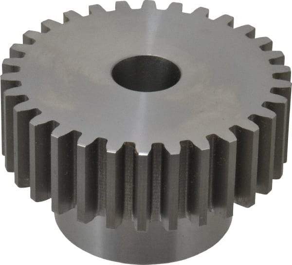 Boston Gear - 10 Pitch, 3" Pitch Diam, 30 Tooth Spur Gear - 1" Face Width, 3/4" Bore Diam, 2.02" Hub Diam, 14.5° Pressure Angle, Steel - Top Tool & Supply