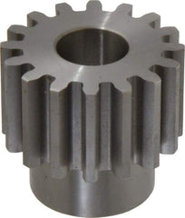 Boston Gear - 8 Pitch, 2" Pitch Diam, 16 Tooth Spur Gear - 1-1/4" Face Width, 7/8" Bore Diam, 1.56" Hub Diam, 14.5° Pressure Angle, Steel - Top Tool & Supply