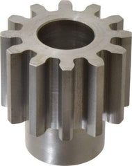 Boston Gear - 6 Pitch, 2" Pitch Diam, 12 Tooth Spur Gear - 1-1/2" Face Width, 1" Bore Diam, 1.46" Hub Diam, 14.5° Pressure Angle, Steel - Top Tool & Supply