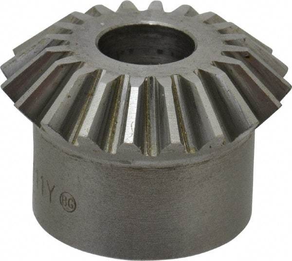 Boston Gear - 16 Pitch, 1-1/4" Pitch Diam, 20 Tooth Miter Gear - 0.28" Face Width, 7/16" Bore Diam, 1" Hub Diam, 20° Pressure Angle, Steel - Top Tool & Supply