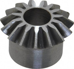 Boston Gear - 12 Pitch, 1-1/4" Pitch Diam, 15 Tooth Miter Gear - 0.29" Face Width, 1/2" Bore Diam, 1" Hub Diam, 20° Pressure Angle, Steel - Top Tool & Supply