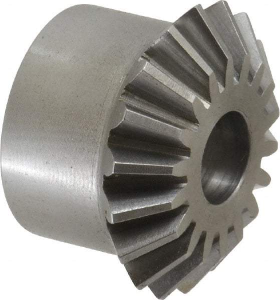 Boston Gear - 12 Pitch, 1-1/2" Pitch Diam, 18 Tooth Miter Gear - 0.33" Face Width, 1/2" Bore Diam, 1-1/4" Hub Diam, 20° Pressure Angle, Steel - Top Tool & Supply