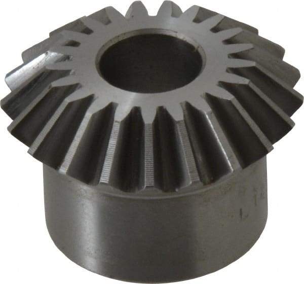 Boston Gear - 12 Pitch, 1-3/4" Pitch Diam, 21 Tooth Miter Gear - 0.4" Face Width, 5/8" Bore Diam, 1.38" Hub Diam, 20° Pressure Angle, Steel - Top Tool & Supply