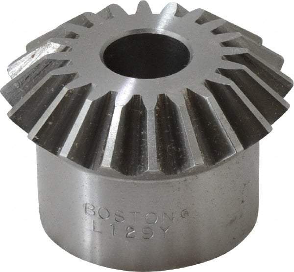 Boston Gear - 10 Pitch, 2" Pitch Diam, 20 Tooth Miter Gear - 0.45" Face Width, 5/8" Bore Diam, 1.62" Hub Diam, 20° Pressure Angle, Steel - Top Tool & Supply