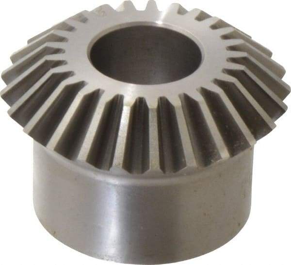 Boston Gear - 10 Pitch, 2-1/2" Pitch Diam, 25 Tooth Miter Gear - 0.56" Face Width, 1" Bore Diam, 2" Hub Diam, 20° Pressure Angle, Steel - Top Tool & Supply