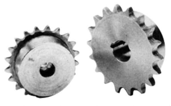 U.S. Tsubaki - 45 Teeth, 1/2" Chain Pitch, Chain Size 40, Roller Chain Sprockets - 7.168" Pitch Diam - Top Tool & Supply