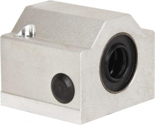 Thomson Industries - 12mm Inside Diam, 350 Lbs. Dynamic Capacity, Closed Single Pillow Block Linear Bearing - 35mm Overall Height x 43mm Overall Width, 23mm Btw Mount Hole Centers - Top Tool & Supply