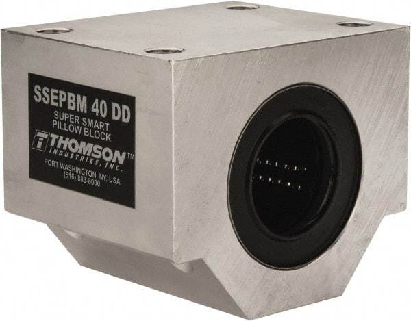 Thomson Industries - 40mm Inside Diam, 13,700 Lbs. Dynamic Capacity, Closed Single Pillow Block Linear Bearing - 91mm Overall Height x 108mm Overall Width, 58mm Btw Mount Hole Centers - Top Tool & Supply