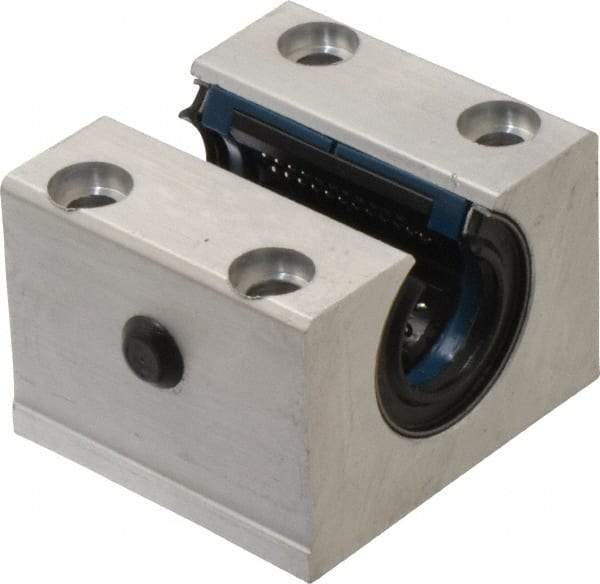 Thomson Industries - 20mm Inside Diam, 4,000 Lbs. Dynamic Capacity, Open Single Pillow Block Linear Bearing - 42mm Overall Height x 60" Overall Width, 32mm Btw Mount Hole Centers - Top Tool & Supply