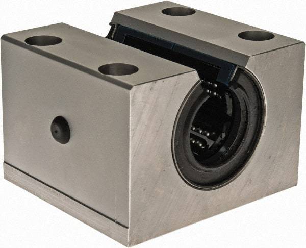 Thomson Industries - 30mm Inside Diam, 8,300 Lbs. Dynamic Capacity, Open Single Pillow Block Linear Bearing - 60mm Overall Height x 87" Overall Width, 45mm Btw Mount Hole Centers - Top Tool & Supply