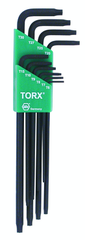 10 Piece - T6; T7; T8; T9; T10; T15; T20; T25; T27; T30 - Torx Long Arm L-Key Set - Top Tool & Supply