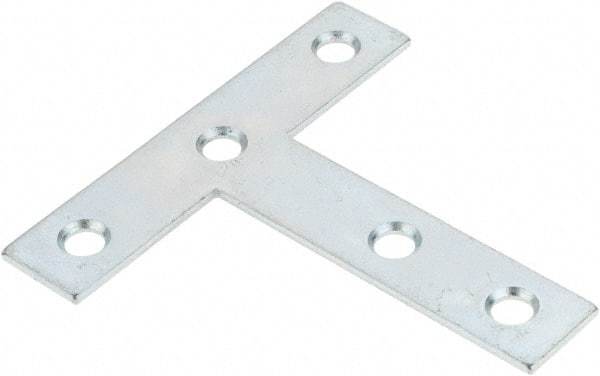 Value Collection - 3" Long x 3" Wide, Steel, Tee Plates, Brace - Zinc Plated - Top Tool & Supply