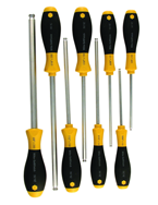 8 Piece - 1/8 - 3/8" - Ball End Hex Screwdriver MagicRing® Screw Holding SoftFinish® Cushion Grip - Top Tool & Supply