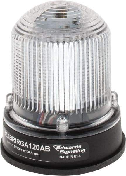 Edwards Signaling - 120 VAC, 4X NEMA Rated, LED, Amber, Green, Red, Multi Status Indicator - 65, 120, 240 Flashes per min, 3/4 Inch Pipe, 3-1/4 Inch Diameter, 3-7/8 Inch High, Panel Mount, Pipe Mount - Top Tool & Supply