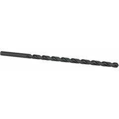 Extra Length Drill Bit: 0.4531″ Dia, 118 °, High Speed Steel Oxide Finish, 9″ Flute Length, 12″ OAL, Spiral Flute, Straight-Cylindrical Shank, Series 120X