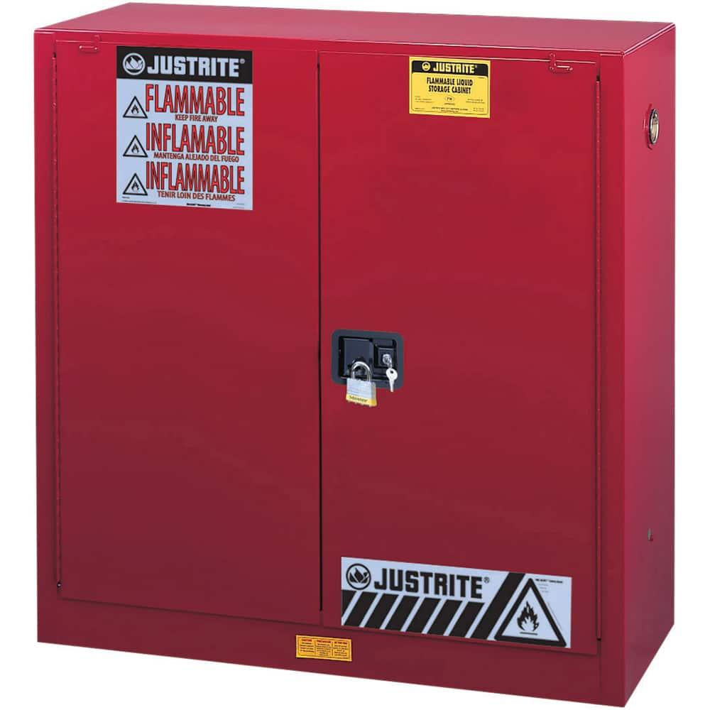 Justrite - 2 Door 1 Shelf 30 Gal Safety Cabinet for Flammable Substances - Exact Industrial Supply