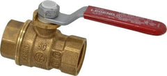 Legend Valve - 1/2" Pipe, Full Port, Brass Standard Ball Valve - Inline - One Way Flow, FNPT x FNPT Ends, Lever Handle, 600 WOG, 150 WSP - Top Tool & Supply